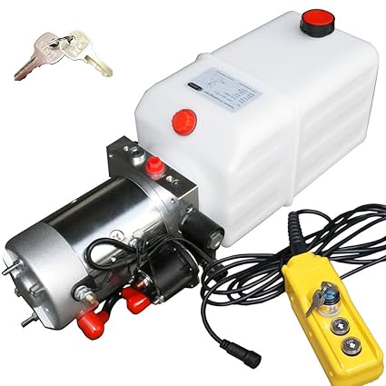 Hydraulikaggregat, Hydraulikpumpe 12 V 180 bar 2000 Watt mit 7 Liter Tank und abschließbare Kabelfernbedienung