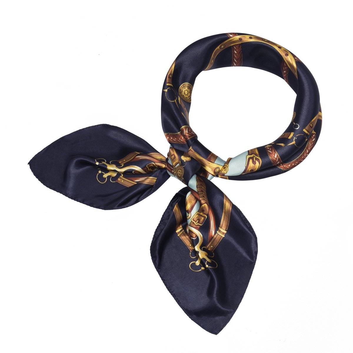 Flowomen Women\'s Silk Scarf colorful Square Large Neckerchief Daily Luxury Fashion Wrap (Black2)