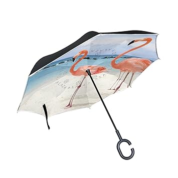Jstel Double Couche Inversé Flamingo Parasol De Plage Cars