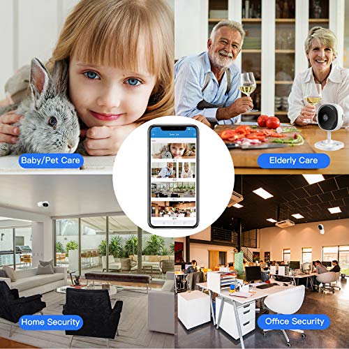 IP Camera,Wandwoo 1080P Wireless Camera with Night Vision,Two-Way Audio,180° Fisheye Panoramic Security Camera Support Motion Dection,Cloud Service,for Home/Baby/Elderly/Pet Monitor,2 Pack,(White)
