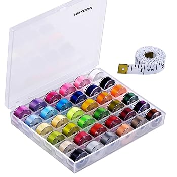 Paxcoo 36 Pcs Bobbins and Sewing Threads