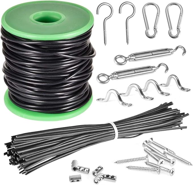 Rubyu - Cuerda de acero inoxidable para enredaderas (304 gancho y cejas