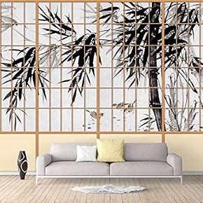 Wall Murals for Bedroom Japanese Grid Windows Removable Wallpaper Peel and Stick Wall Stickers - 66x96 inches
