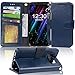 Arae Case Compatible for Samsung Galaxy S8, [Wrist Strap] Flip Folio [Kickstand Feature] PU leather wallet case with ID&Credit Card Pockets [Not for Galaxy S8 plus] (navy blue)