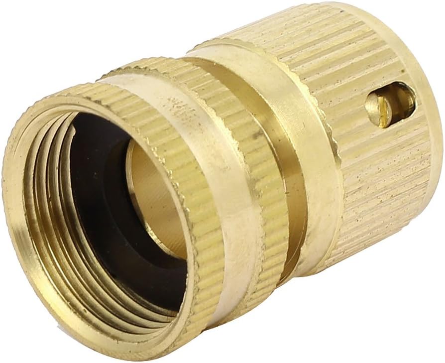 Sourcingmap 3/4BSP Female Thread Brass Water Hose Quick Connector Coupler, Gold, 29 x 40mm - Image 3