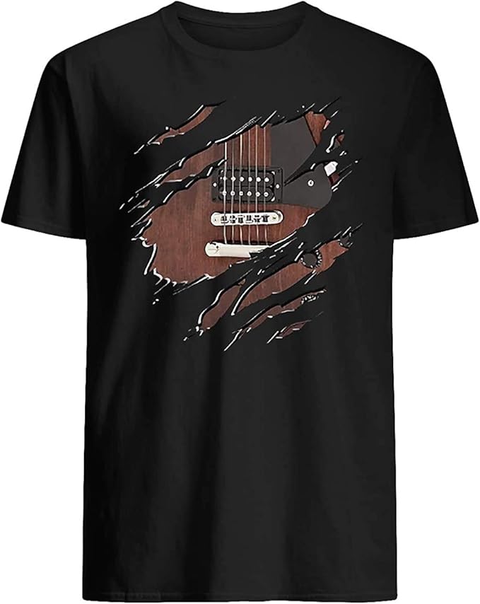 Gitarre TShirt Guitar Print Men t Shirt Black XS Amazon.co.uk Clothing
