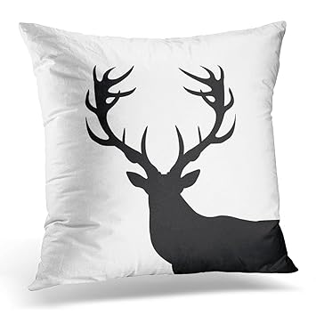Amazon Com Torass Throw Pillow Cover Antlers Black And White Deer