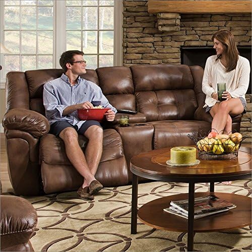 Simmons Upholstery Wisconsin Beauty Rest Motion Console Loveseat, Chocolate