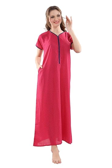 Pui Cotton Feeding Nighty/Maternity Nighty for Women/Ladies