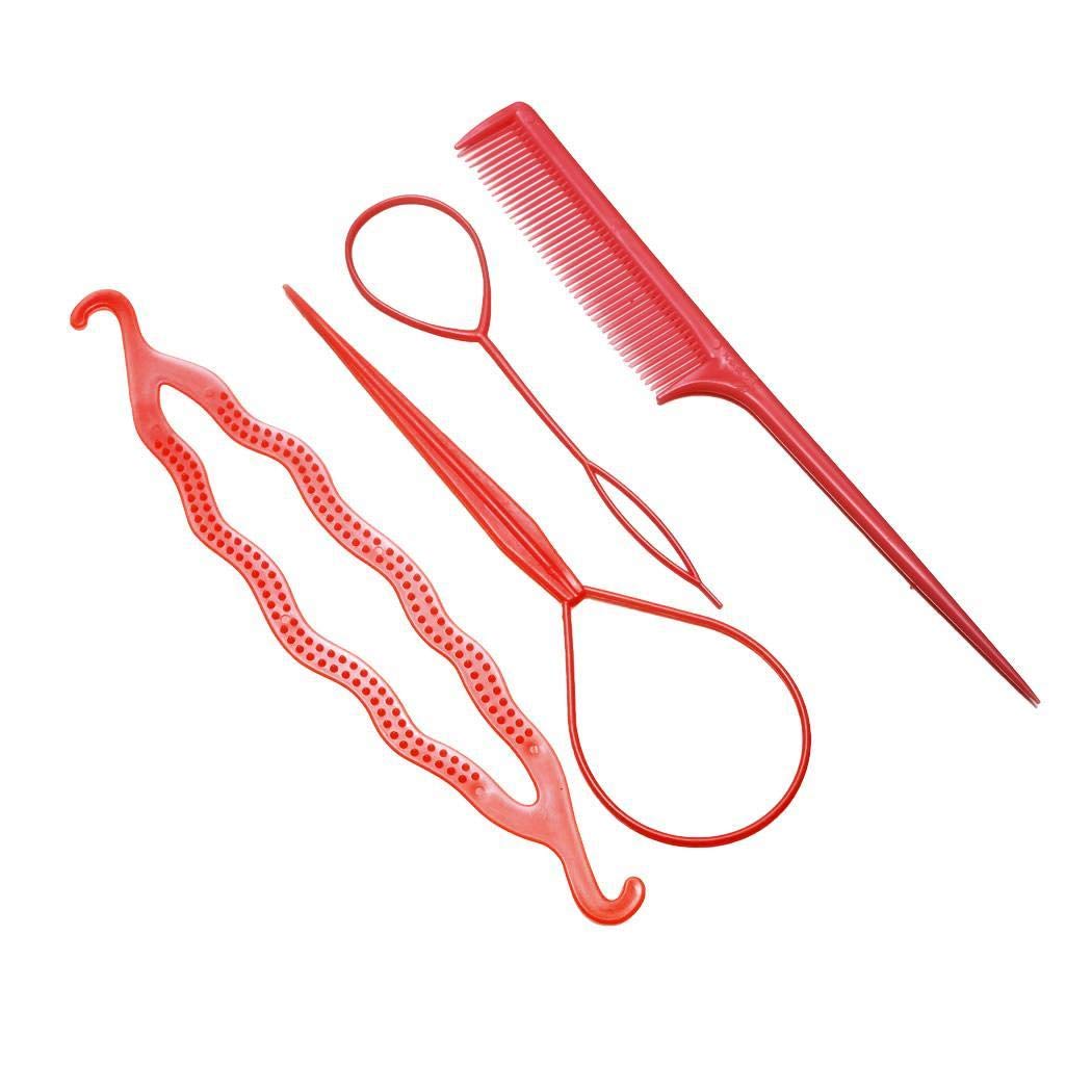 4PCS Hair Styling Set Clip Bun Maker Braid Hair Ponytail Tool Hair Accessory