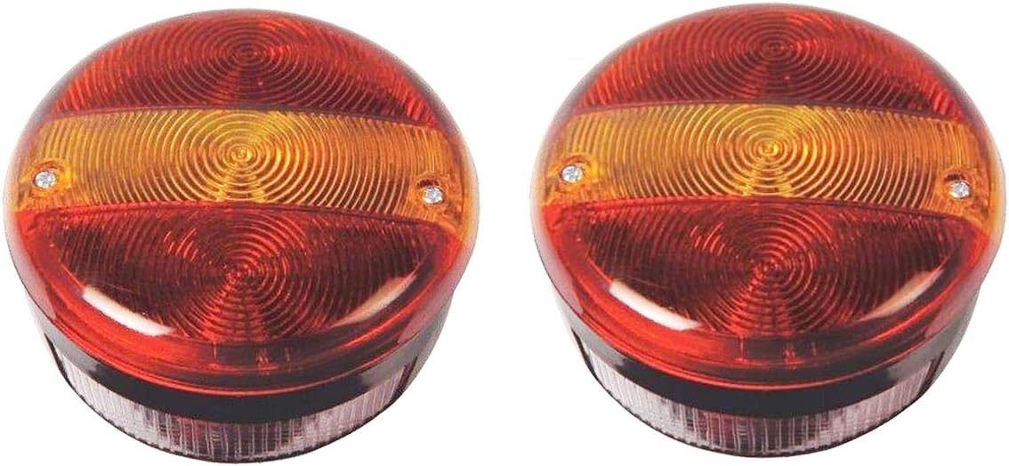 Bajato2x Round Rear Tail Truck Trailer Lamp metal base 12V- 11006101