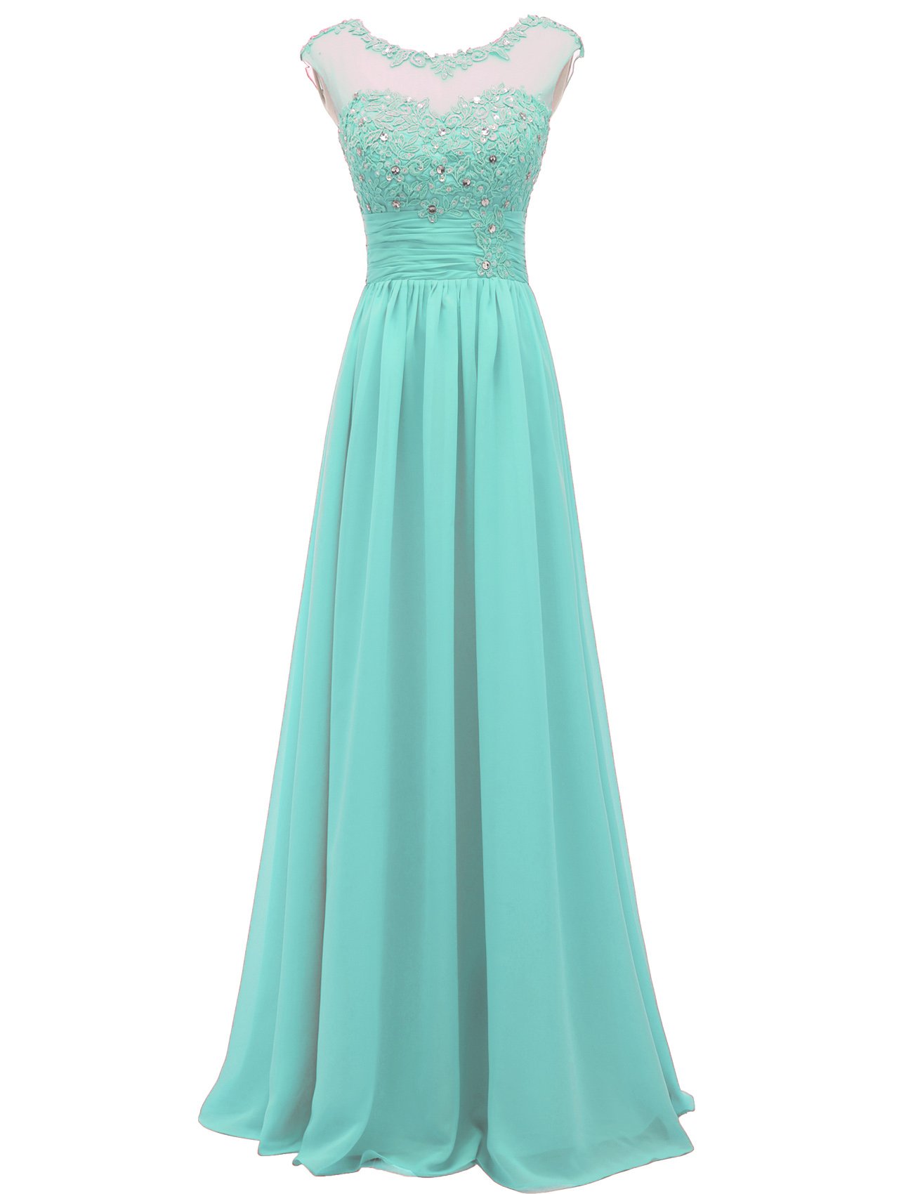 Pretygirl Women's Lace Long Prom Evening Dress Gown A Line Bridesmaid