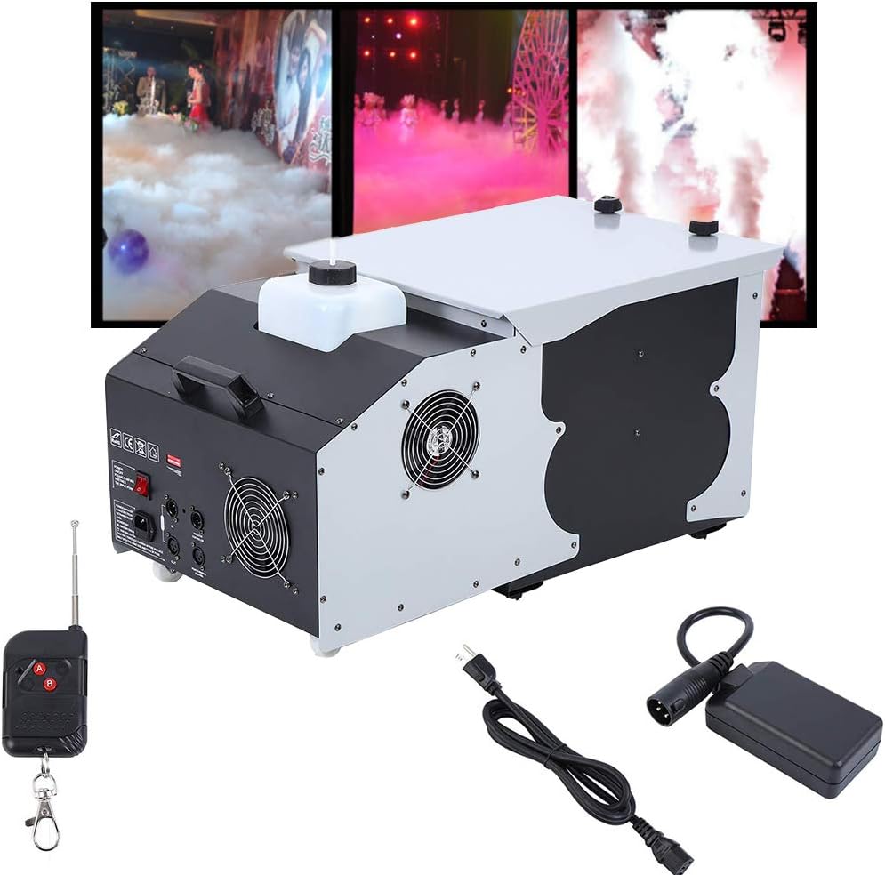 HBIAO Fog Machine, 1500W 2.5L Low-Lying Dry Ice Effect Ground Fogger- Up Fog Spray with Wireless Remote Control Great for Parties Christmas