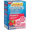 Emergen-C Immune+ System Support Dietary Supplement with Vitamin D (Raspberry Flavor, 10-Count 0.32 oz. Packets)