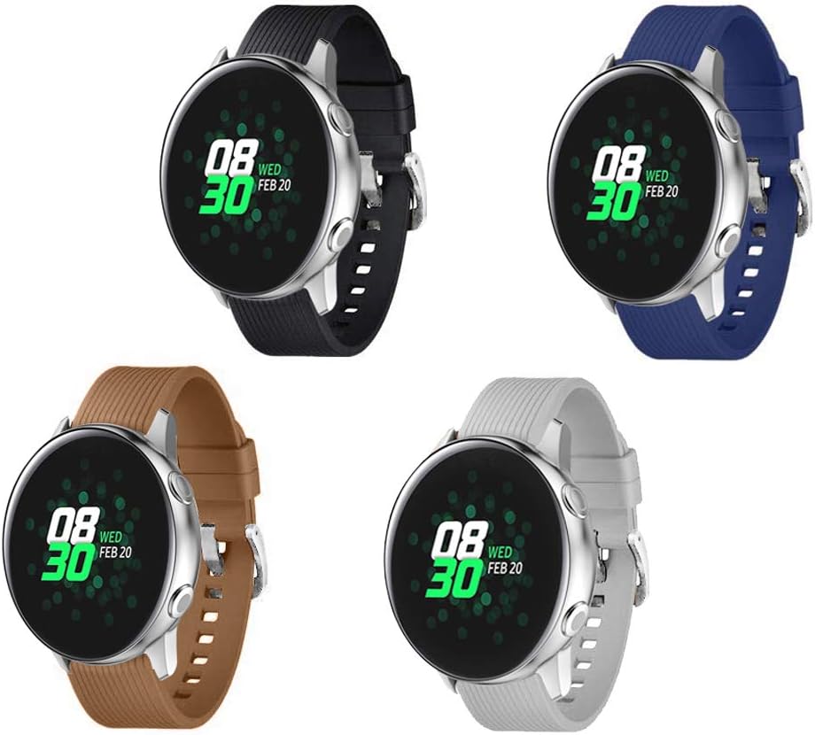 HSWAI Compatible with Samsung Galaxy Watch 3 Bands (41mm)/ Galaxy Active 2 Bands/ Galaxy Active Bands 40mm/ Galaxy Watch 42mm Bands / Gear Sport Bands/ Gear S2 Classic Bands.(4color)