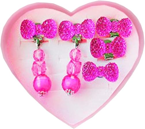 Amazon 小さな女の子のジュエリーセット耳の穴がない子供のイヤリングかわいい耳のクリップ誕生日プレゼント A10 イヤリング おもちゃ