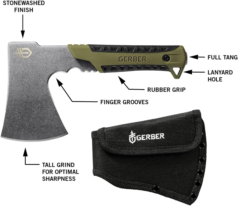 Gerber Gear 31-003482N Pack Hatchet Camping Axe with Sheath, Sage Green: Home Improvement