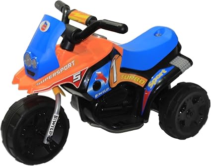 Brunte Battery Operated Kids Rideon Bike Turbo Blue Orange Kids Ride-on