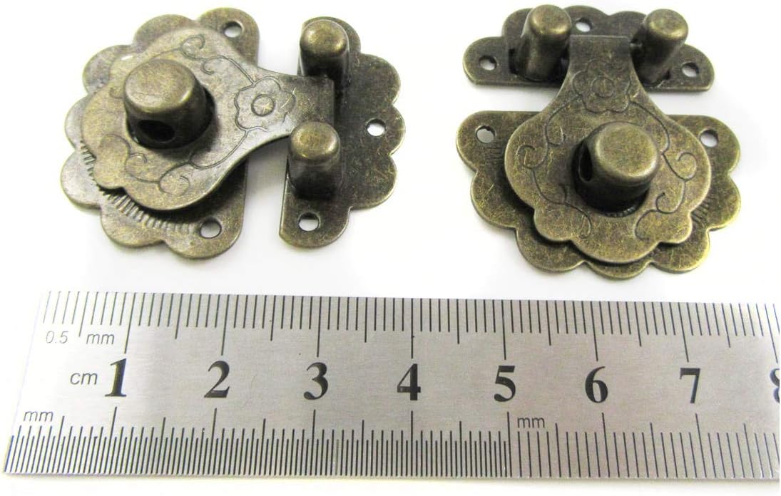 Warrenpoint Hardware 2 x Decorative LATCHES 42 x 36mm *2 Colours* Jewellery & Cigar Box Close (Antique Brass (H699))
