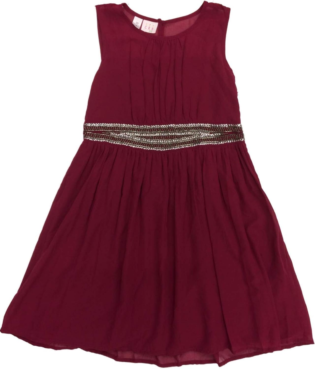 burgundy embellished dress