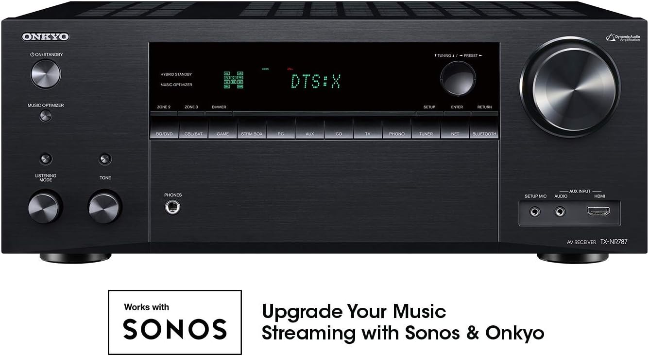 Onkyo THX Audio & Video Component Receiver Black TXNR787 (Renewed