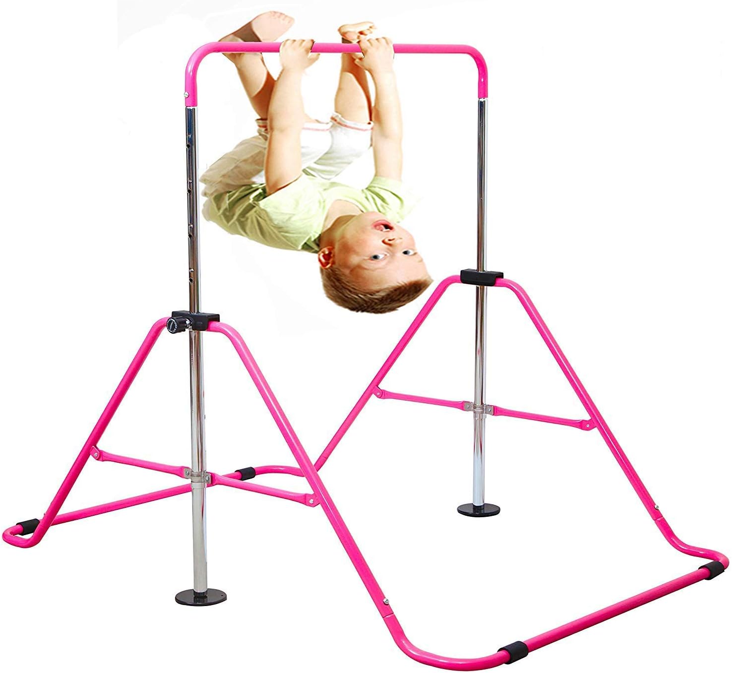 Expandable Gymnastics Bars Junior Training Bar Adjustable Height Gymnastic Horizontal Bars Children Folding Training Monkey Bars Child Gym Climbing Tower Kip Balance Bar for Kids