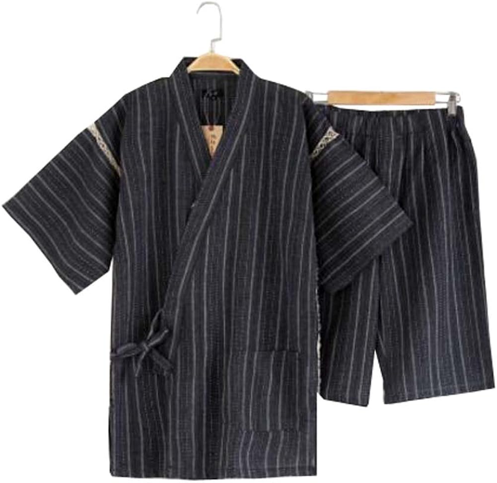 Men's Kimono Jinbei Shirt and Pant Japanese Loungewear/Spa Bathrobe