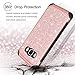 BENTOBEN Galaxy J7 2016 Case, Galaxy J7 J710 Case, Glitter 2 in 1 Luxury Bling Hybrid Hard PC Sparkly Shiny Faux Leather Chrome Shockproof Protective Case for Samsung Galaxy J7 J710 (2016), Rose Gold