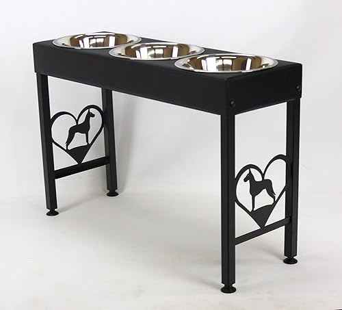Amazon Com Great Dane Elevated Dog Bowls Triple Dish Feeder Stand