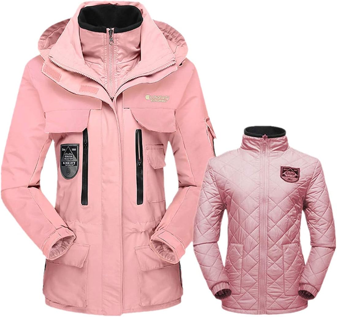 Womens Mens Ski Jacket and Pants Set Insulated Waterproof 2 Pieces Snowboarding Suits: Clothing