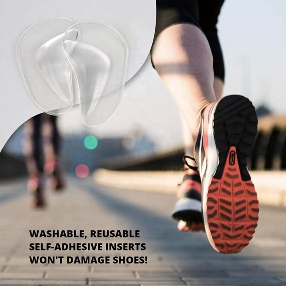 (12 Pieces) Arch Support Shoe Inserts for Flat Feet | Thicken High Arch Support Insoles for Men and Women | Reusable Gel Arch Pads for Plantar Fasciitis by BelugaCare: Health & Personal Care
