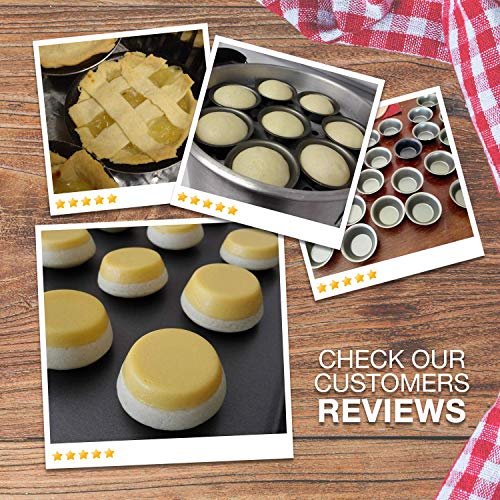 Pack of 12 Mini Pie Muffin Cupcake Pans egg Tart Bakeware - 3 Inch Tins - 12 Molds NonStick bakeware - Thumbnail 5
