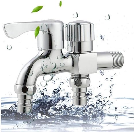 Latón Lavadora Grifo Cocina Baño Grifo Salida doble Mezclador Fregadero