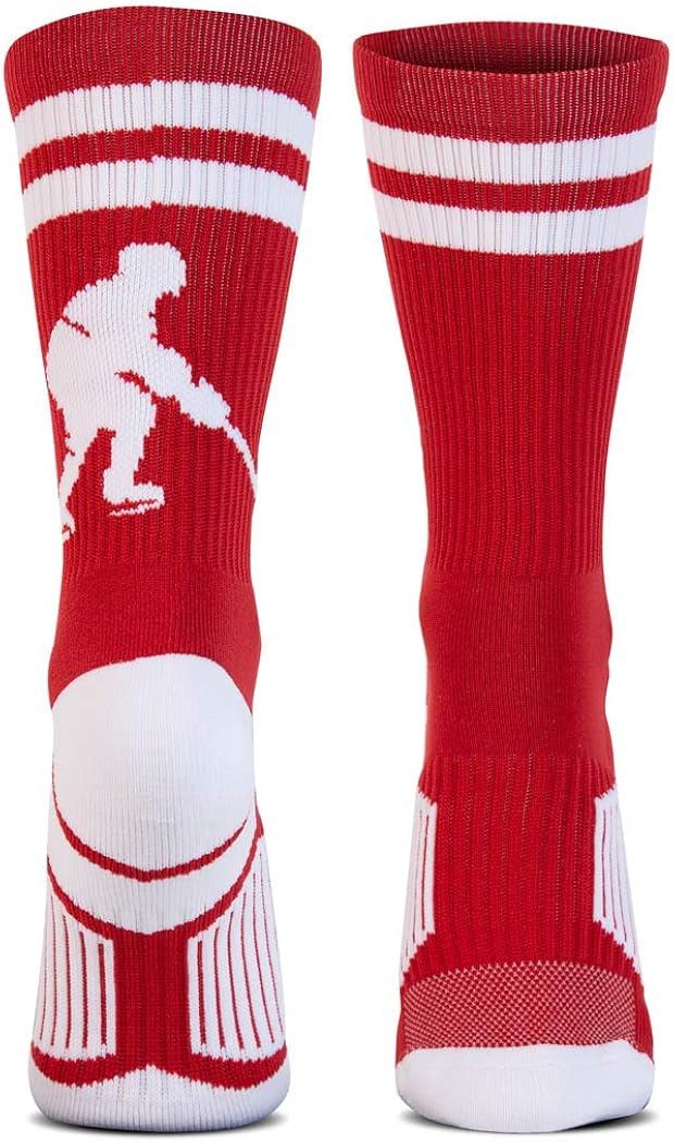 ChalkTalkSPORTS Hockey Half Cushioned Crew Socks | Hockey Player | Black/White : Hockey Jerseys : Clothing