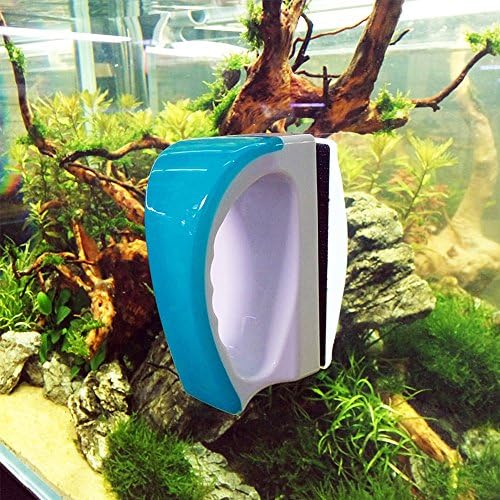 Magnetic Aquarium Glass Cleaner Fish Tank Magnet Cleaner Algae Scraper Aquatic Floating Clean Brush with Handle Design (S)