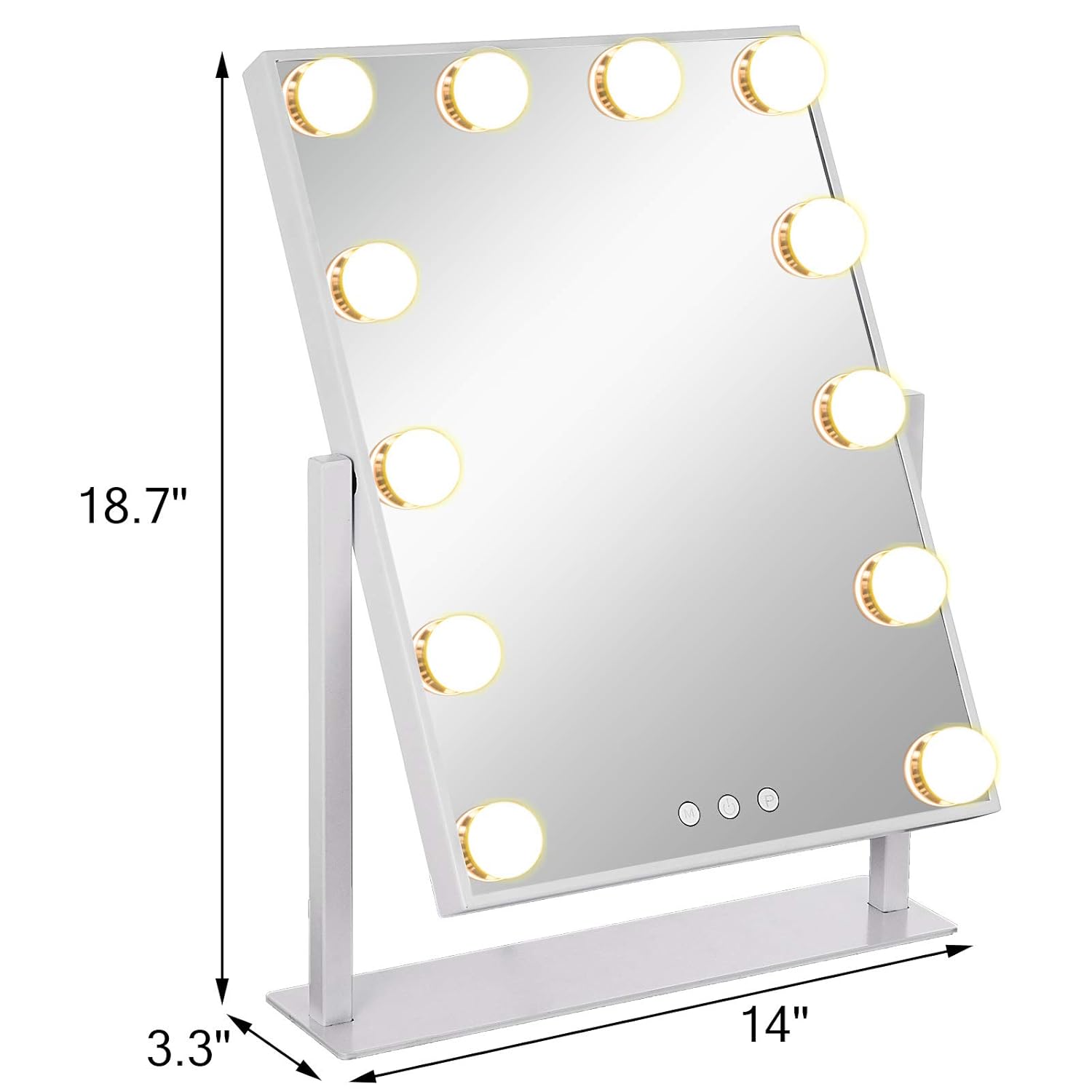 Bisujerro Espejo De Maquillaje Con Luz 40x30cm Espejo De Maquillaje Con