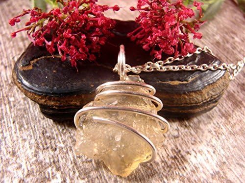A Big Translucent Libyan Desert Glass Tektite Pendant Sterling Silver #16