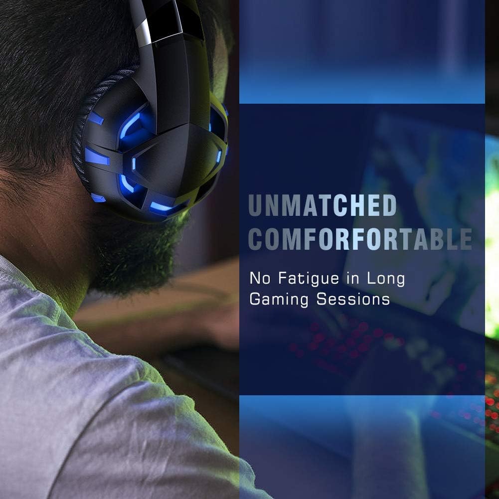 RUNMUS Gaming Headset Xbox One Headset PS4 Headset with Crystal Clear Mic & LED Light, Compatible with PC, PS4, Xbox One Controller(Adapter Not Included): Electronics