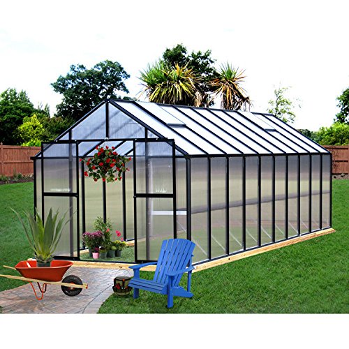 Monticello MONT-20-BK Greenhouse, 8' x 20', Black