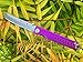 StatGear Pocket Samurai Micro Folding Knife - Everyday Carry 440C Stainless Steel Tanto Blade - Higonokami Style EDC Knife with Keychain Loop - Purple