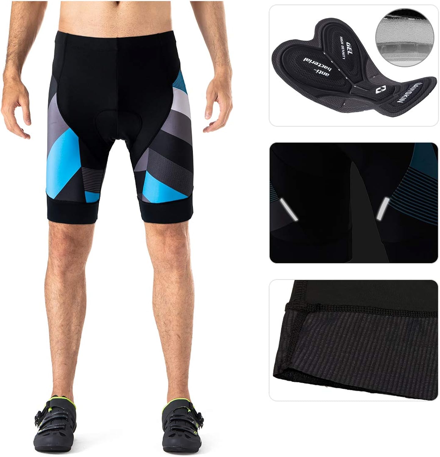 Naviskin Men's Cycling Shorts 3D Padded Bike Biking Shorts Quick Dry Cycle Tights UPF 50+: Clothing