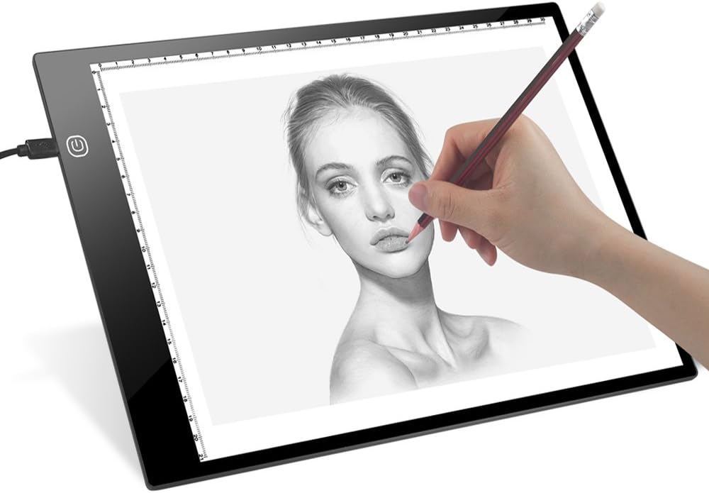 Tracing LED Light Box- Dreamore Ultrathin A4 Light Board for Tracing, Drawing with Adujustable Brightness (USB Powered, 5mm Thickness)