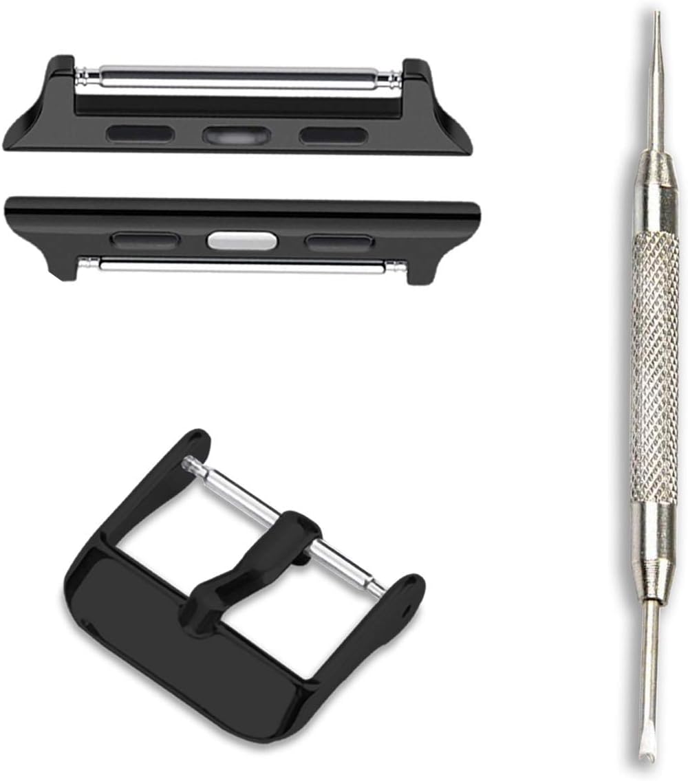 ONELANKS Apple Watch Adapter Connector kit for 42mm/44 mm Watch Replaceable Metal Buckle Clip with Spring Bar (3 Pack)