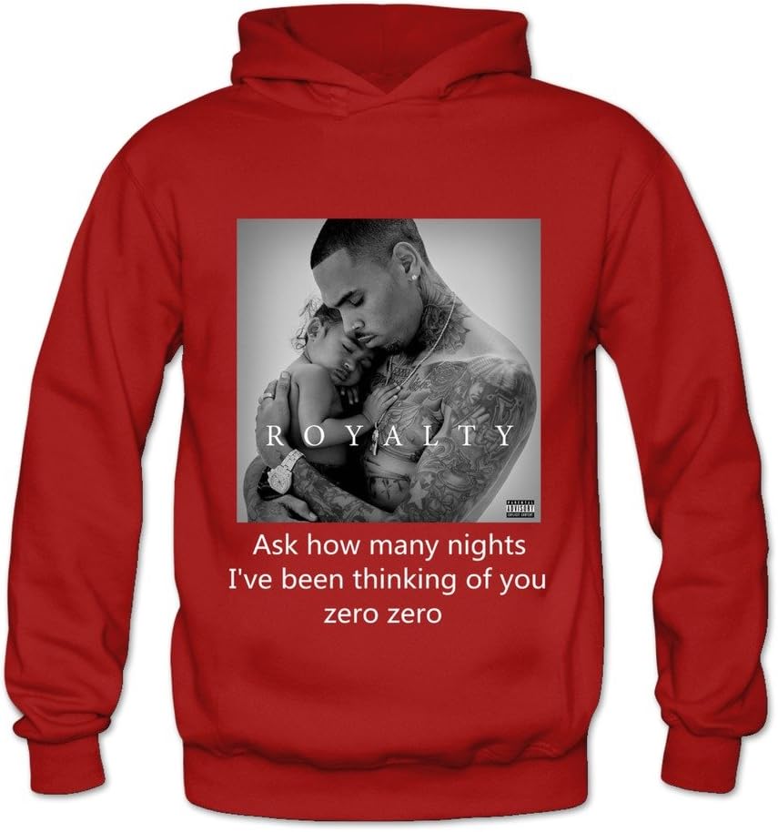 Women's Chris Brown Royalty Zero Rock Hoodies Sweatshirt Size L US Red