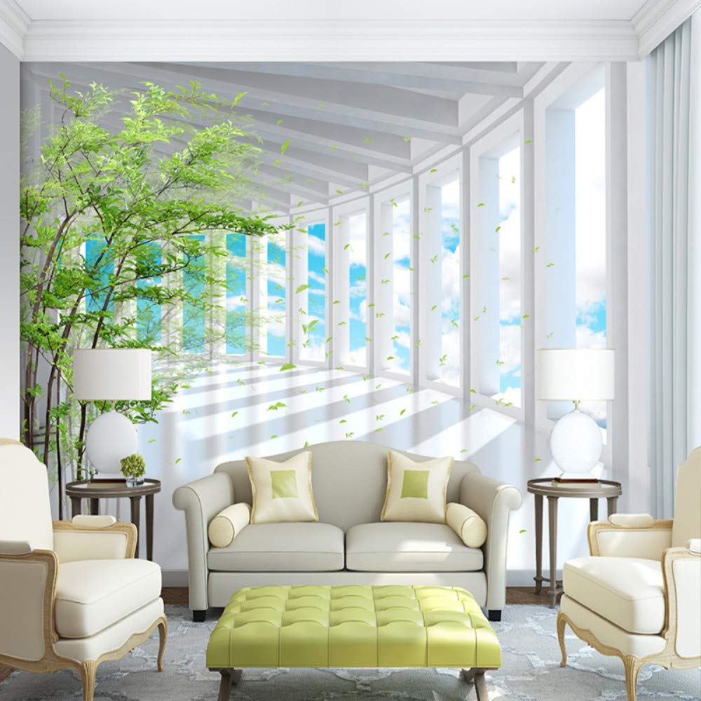 Téléchargement gratuit Images 280cm 400 Papier Peint Mural 3d Stereo Ciel Bleu Arbre Vert Espace le plus cool par