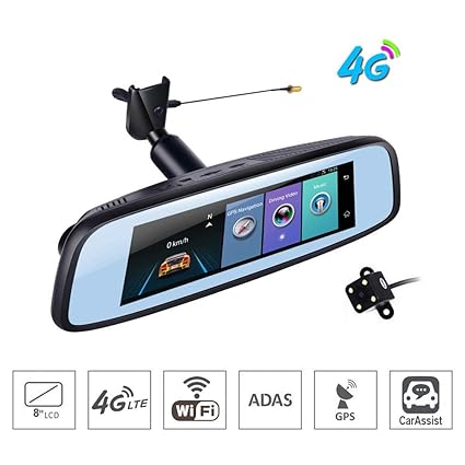 Cámara DVR para coche, 7.84 pulgadas, 4 G, IPS, inteligente ...