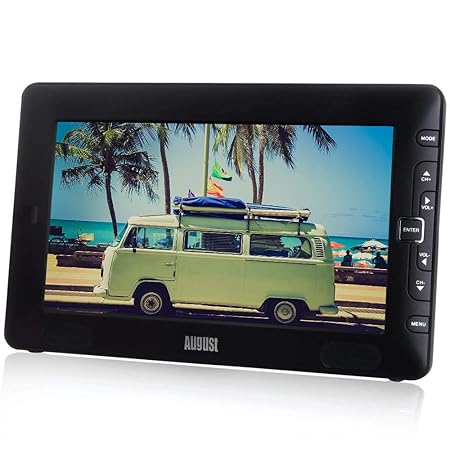 August DTV905 - 9 Zoll Tragbarer Fernseher - Portabler hochauflösender LCD TV mit DVB-T / Digital Recorder für Aufnahmen (PVR