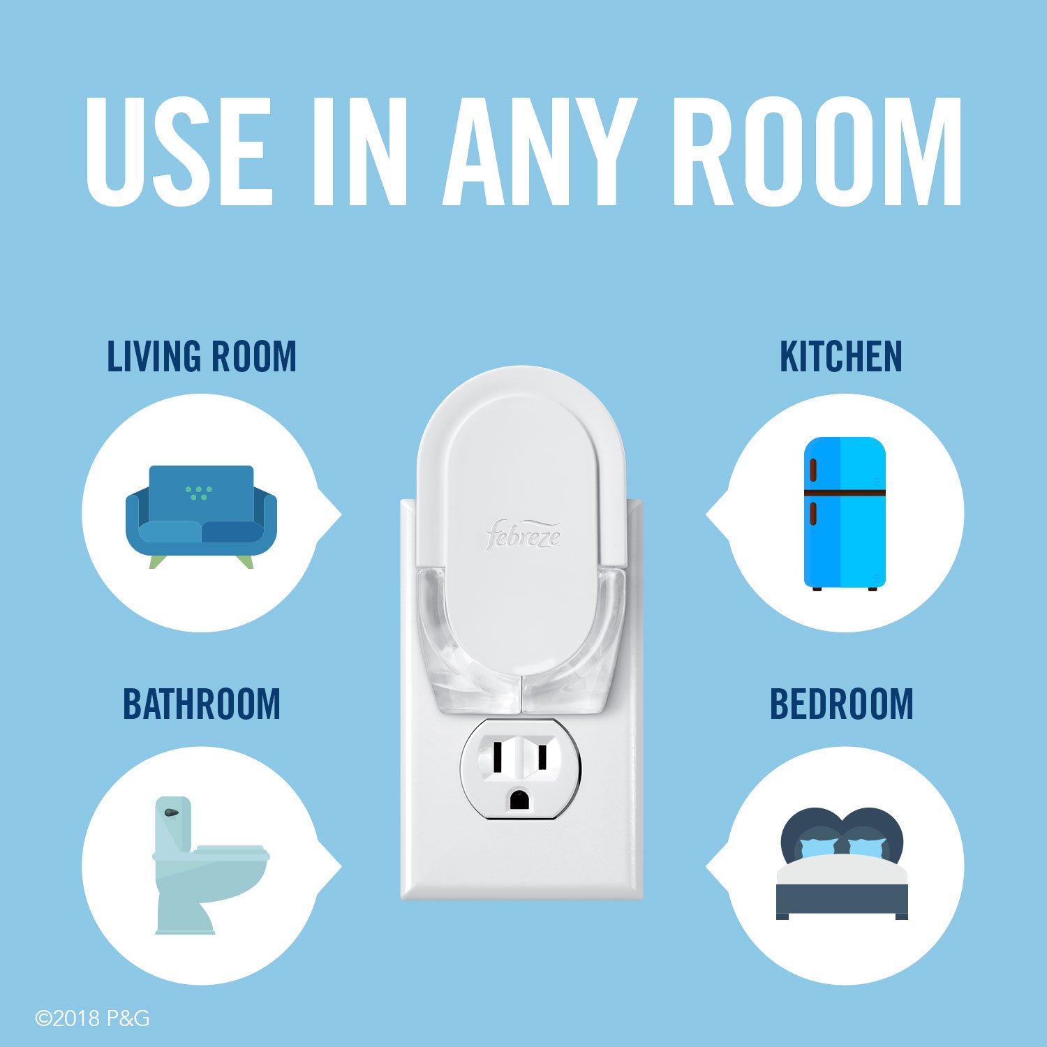 Febreze Plug In Air Freshener Scented Oil Refill, Gain Original Scent