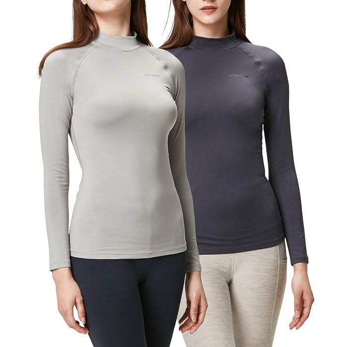 Mock Turtleneck Long Sleeve T-Shirts 