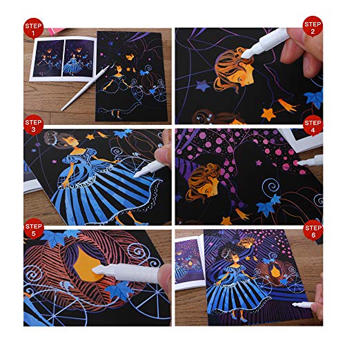 Jar Melo Scratch Art Cards Set Scratchboard for Adult and Kids Scratch Art Paper Rainbow Painting-2 Packs